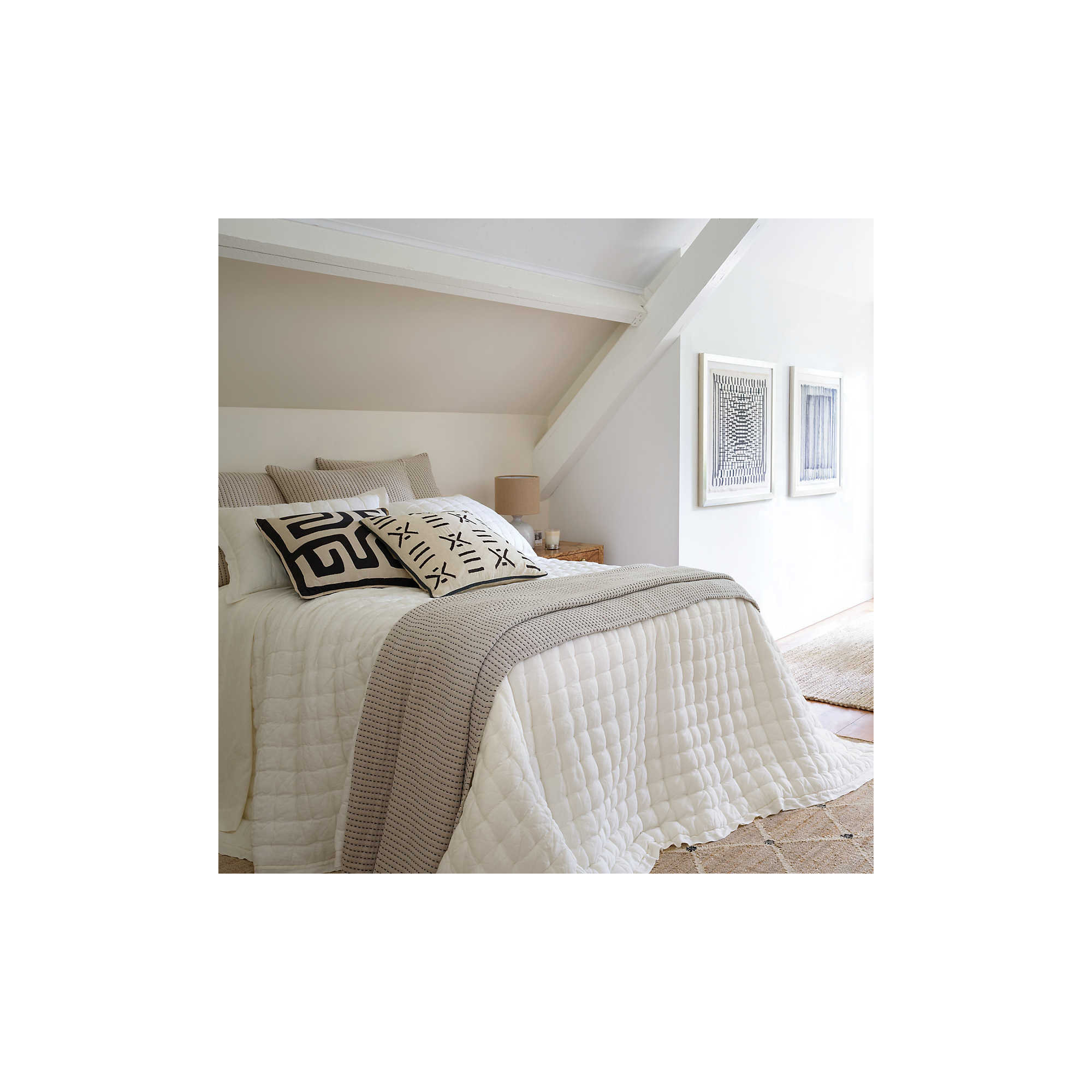 Pick Stitch Matelasse Coverlet, Natural, King Coverlet