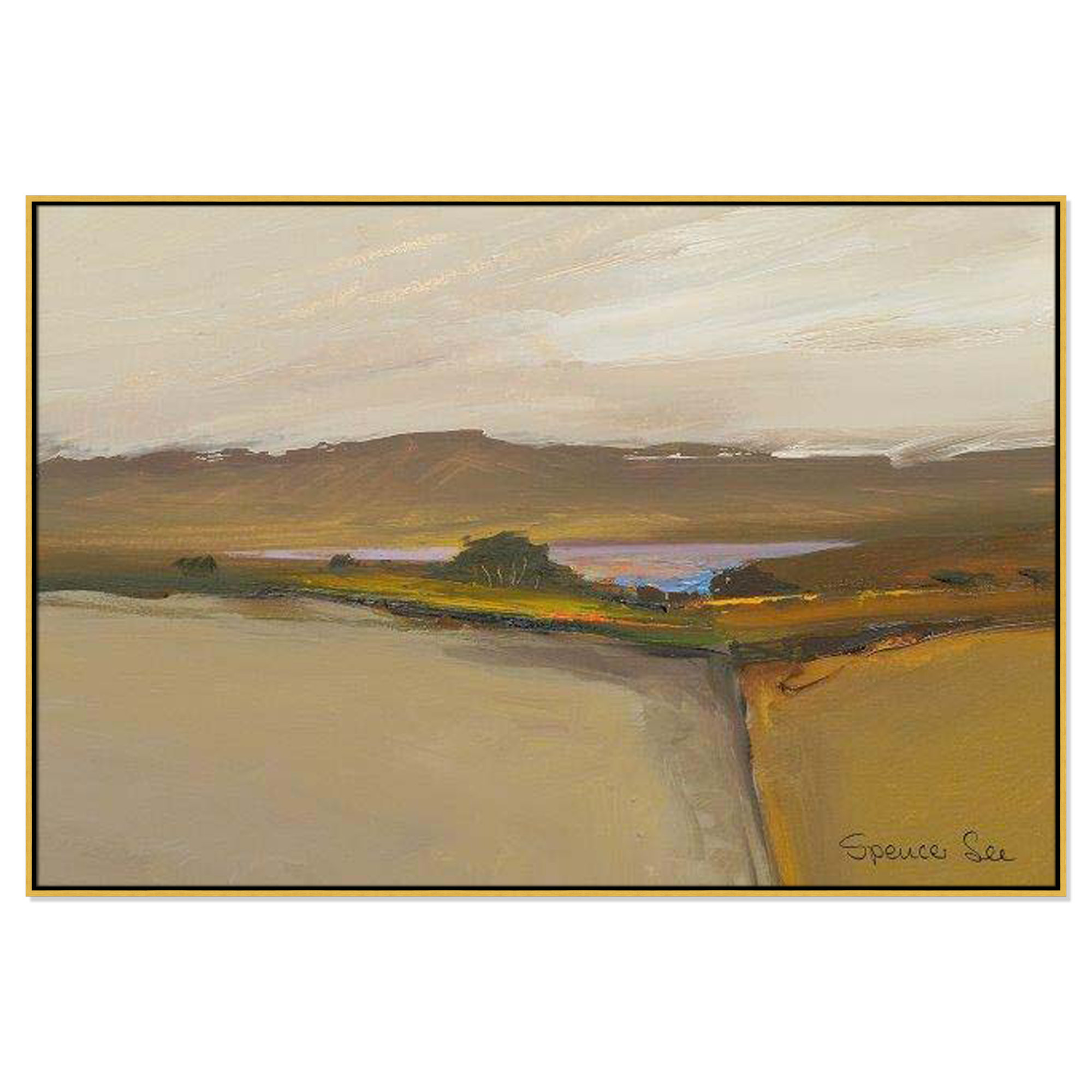 Heaven And Earth IV by Spencer Lee, 41.5'' H x 61.5'' W x 2'' D, Gold Framed