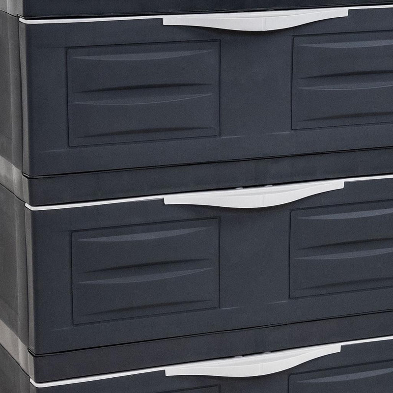 Armoire d'appoint 23 po en plastique gris anthracite à trois tiroirs