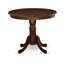 L'ensemble de mobilier de salle à manger 3 pièces comprend une table de salle à manger ronde avec piédestal et 2 chaises rembourrées en similicuir, 36 x 36 pouces, acajou-2110941528-2110941535