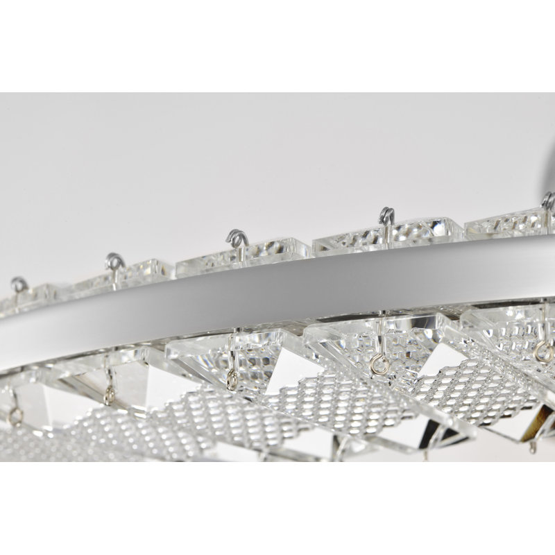 Nova - LED 23 Inch Round Flush Mount - Polished Nickel Finish - K9 Crystal