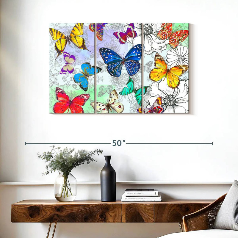 Brampt Floral Butterflies, 24" H x 38" W