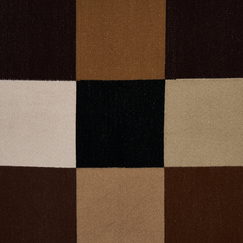 Schumacher x David Kaihoi Embroidered Tile Fabric, Strong Neutral