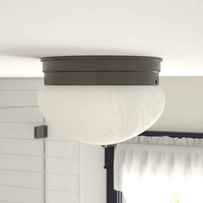 Keaton Glass Flush Mount, Old Bronze