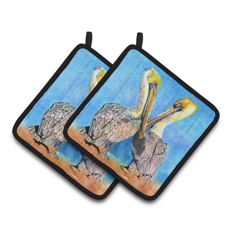 Caroline's Treasures Pelican Polyester Potholder Set