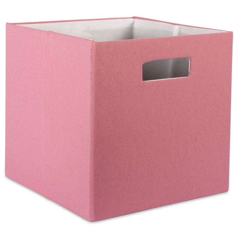 Bac en tissu uni, Rose, H 13 po x l 13 po x P 13 po