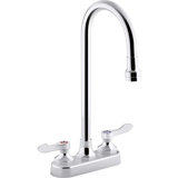 Triton Bowe 0.5 GPM Centerset Bathroom Sink Faucet with Aerated Flow, Gooseneck Spout and Lever Handles, Drain Not Included