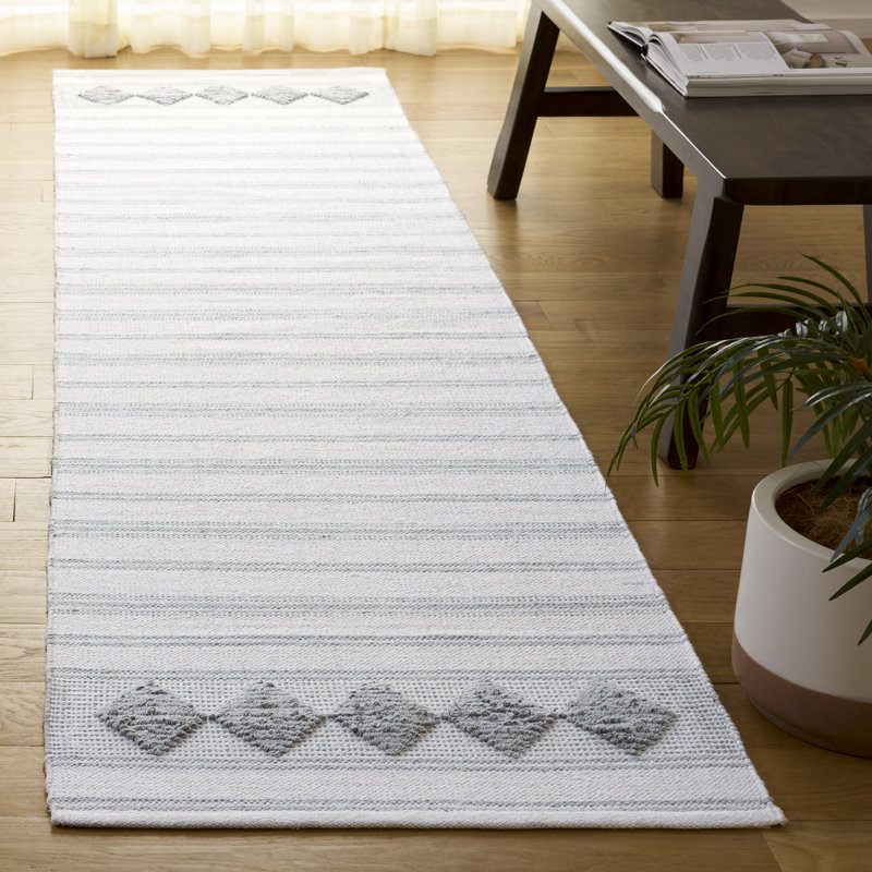 Breckenridge Flat Weave Cotton Geometric Rug, Runner 2'3" x 9'