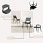 Chaises de salle à manger confortables et élégantes en cuir de polyuréthane gris pour 2 environnements variés avec coutures exquises