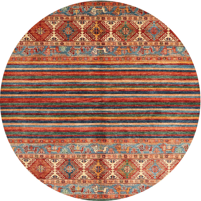 Tapis brun contemporain Maghin, Rond 5 pi