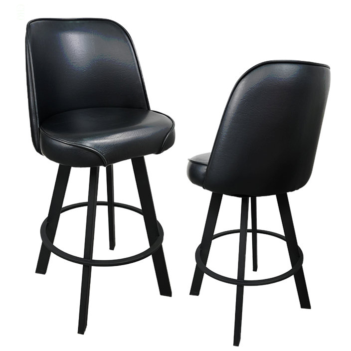 Ensemble de 2 tabourets de bar pivotants rembourrés de qualité commerciale et très confortables avec structure en métal. Convient aux sièges de comptoir de restaurant, de café et de cuisine. Assemblage requis.