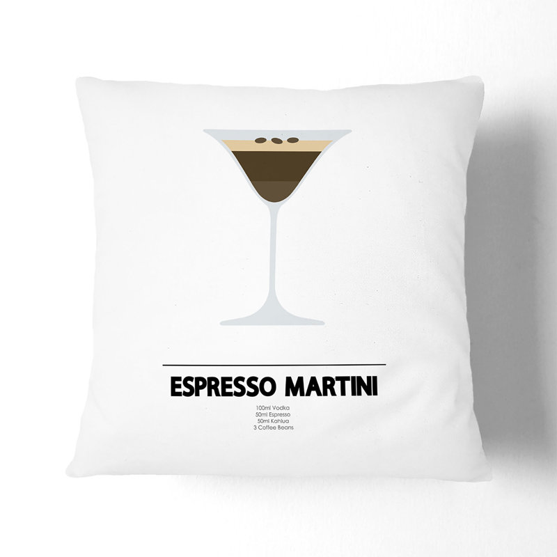 Espresso Martini Scatter Cushion, Black, 40cm H x 40cm W x 15cm D