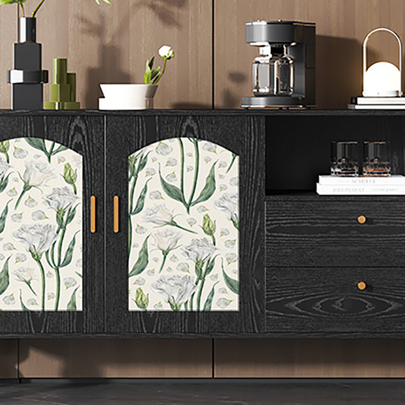 59.1in Large Capacity Sideboard Buffet, Black