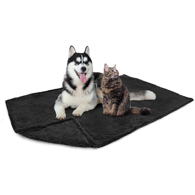 Sherpa Fleece Pet Blanket, 40" x 60", Black