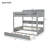 Twin over Twin Bunk Bed with Trundle, Space-Saving Kids Bunk Bed, Gray-1085296908-1085296906
