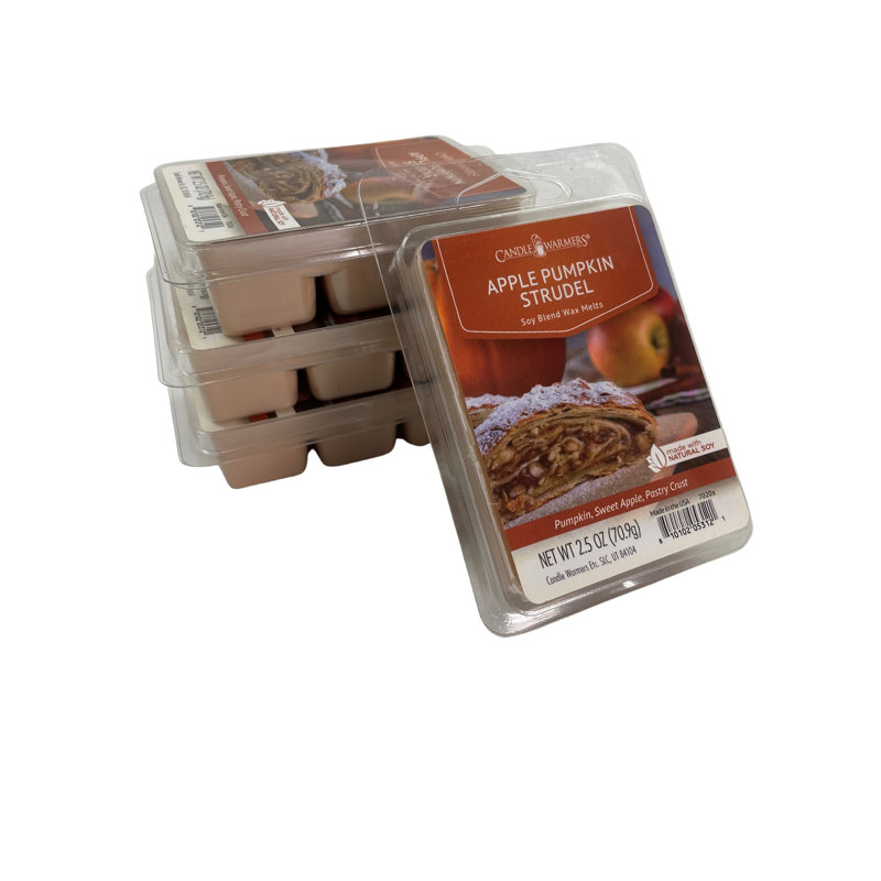 Ensemble de 4 bougies chauffe-bougie en cire de soja, citrouille et strudel