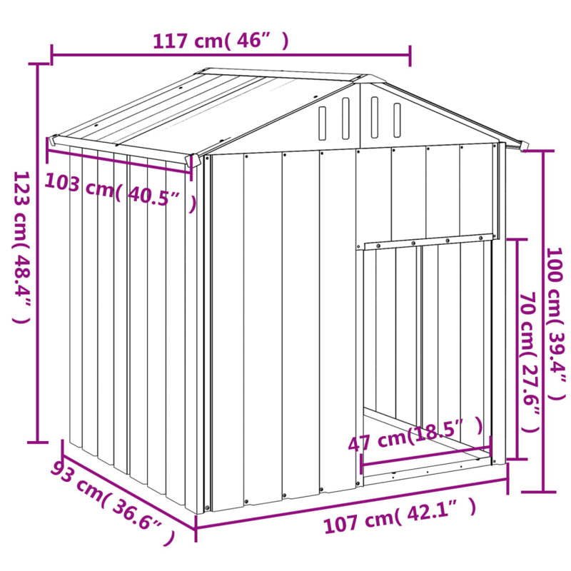 Edelmiro Dog House, Light Gray