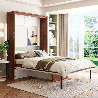 Full Size Murphy Bed with Foldable Desk – Space Saving Wall Bed