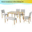 Ensemble de salle à manger 6 pièces Rustic Farmhouse - Table en bois naturel, 4 chaises et banc-1596363323