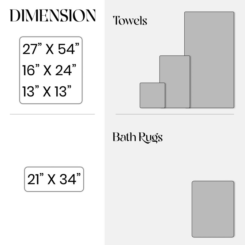 Bublitz Classy Bath Mat 100% Soft Cotton Bath Towel Set & Bath Rug, Ivory, 2 Piece Towel Set & 1 Piece 17"x24" Bath Rug