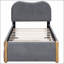 Lit plateforme tapissier avec pieds de soutien en bois et lit gigogne simple, durable et peu encombrant pour les chambres à coucher modernes-384037406-384037407