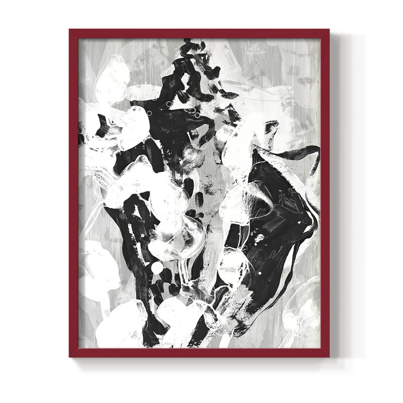 «Ocean Inkblot I», reproduction encadrée - bois massif, H 30 po x l 24 po, Rouge