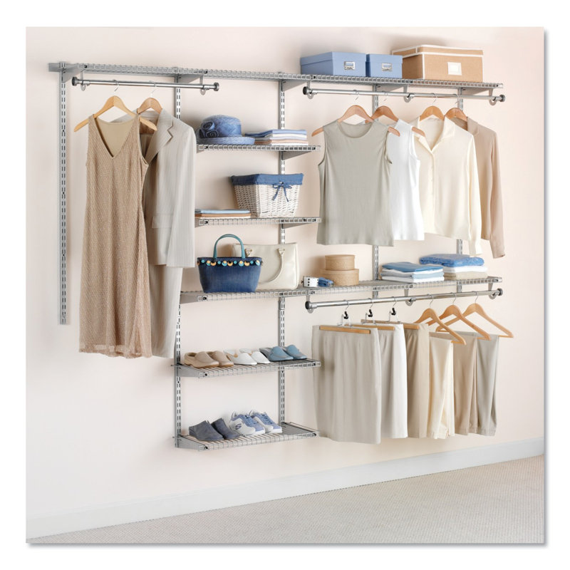 96" W Closet System Starter Kit, Titanium