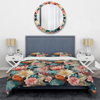 Ensemble de housse de couette damassé Soft Color Paisley Garden Playfulness