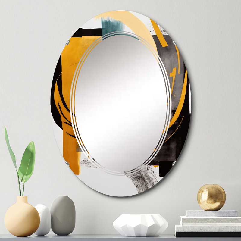Modern Green Art Deco IV - Modern Transitional Wall Mirror, 30" x 20"