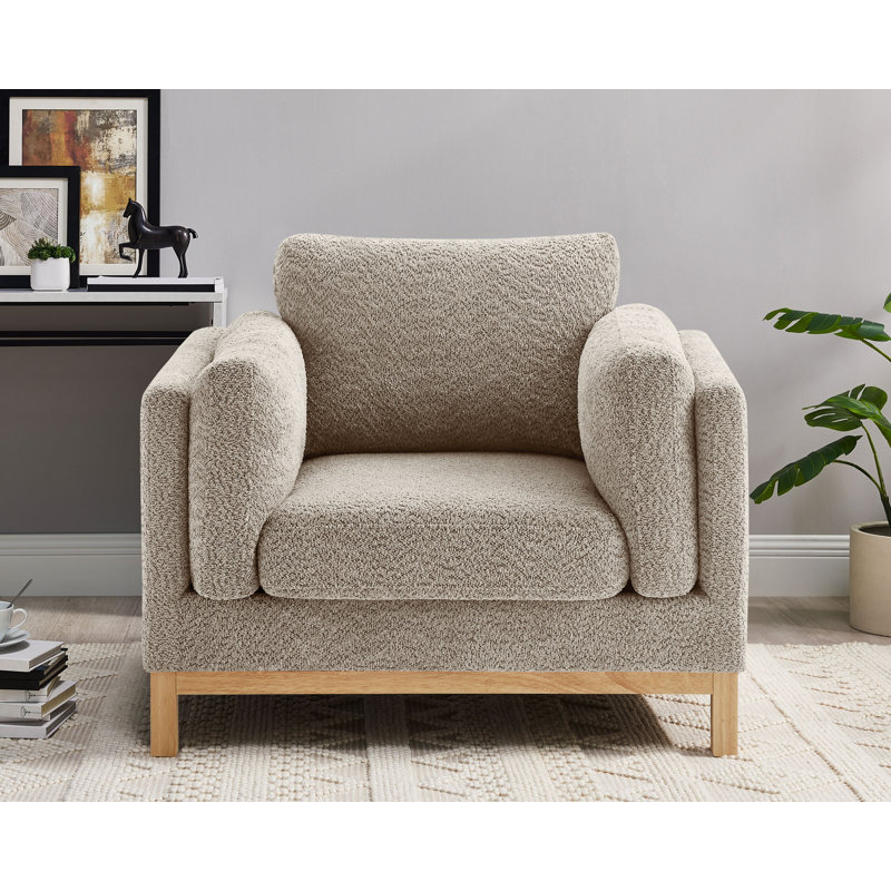 Chanequa 41.34In Oversized Upholstered Accent Chair, Camel Boucle