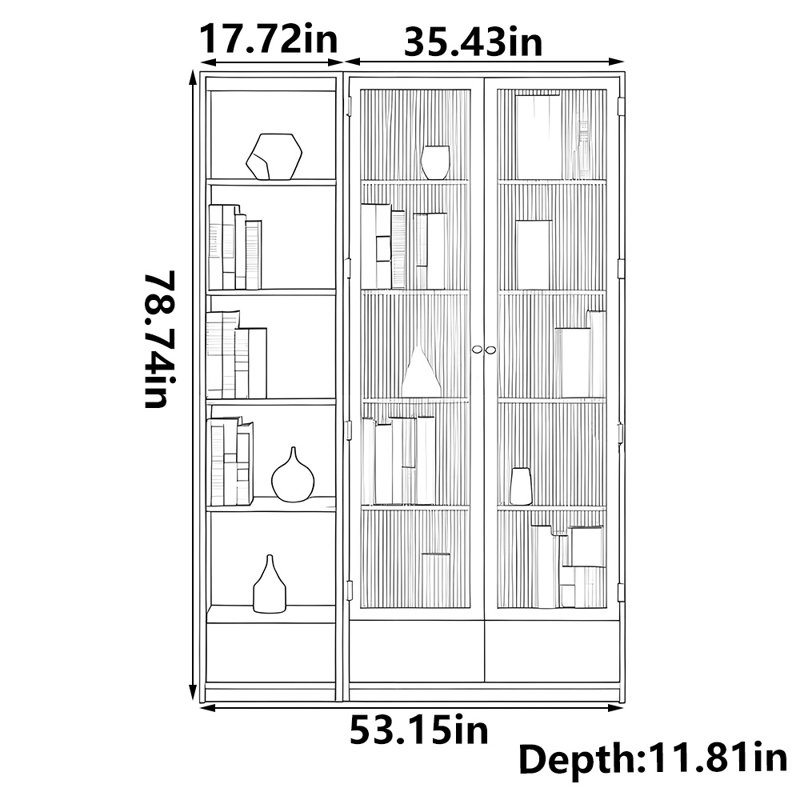 Large capacity high appearance level bookcase