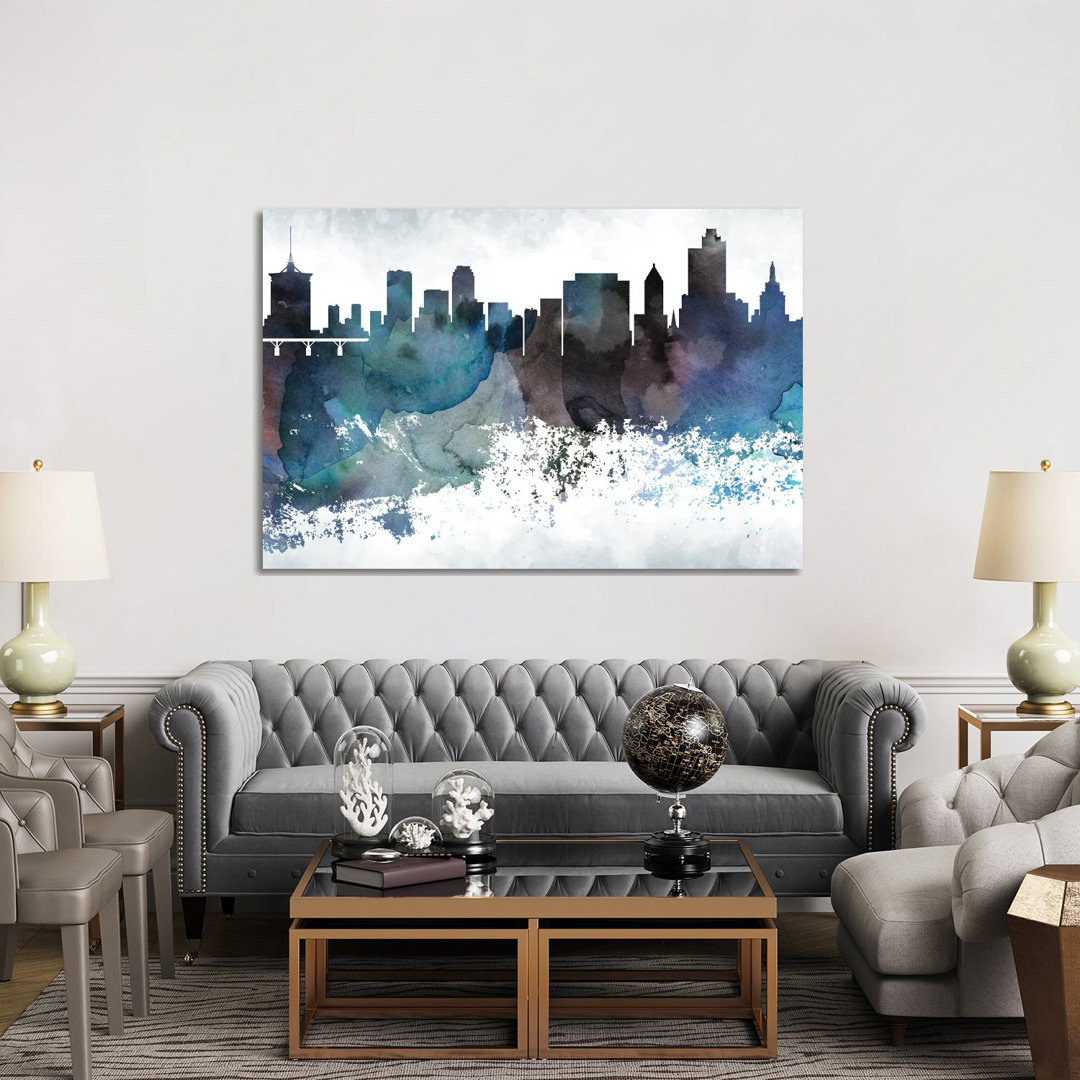 Tulsa Bluish Skyline by WallDecorAddict - Wrapped Canvas Gallery-Wrapped Canvas Giclée