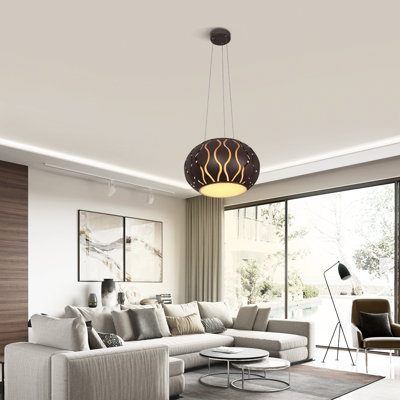 Luminaire suspendu tambour 3 lumières unique Frinton