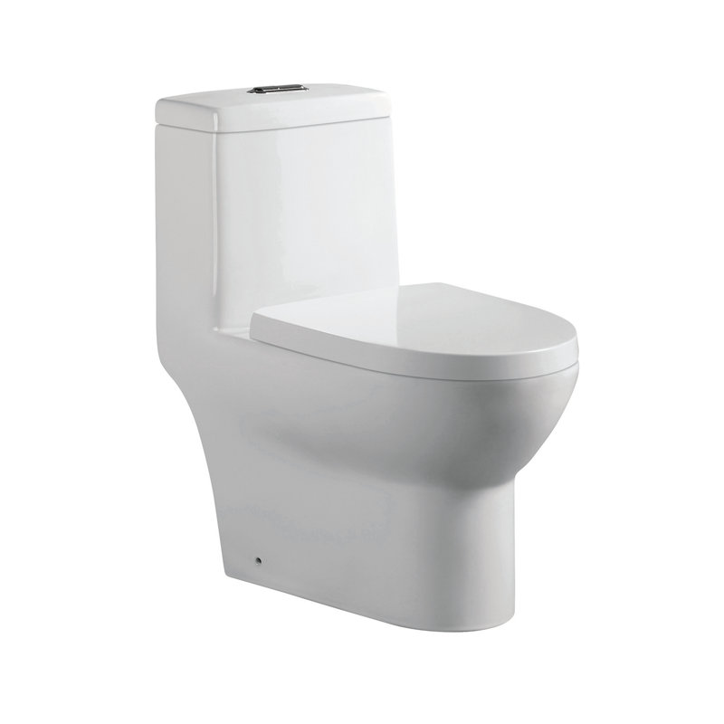 Toilette allongée une pièce à double chasse (siège inclus)