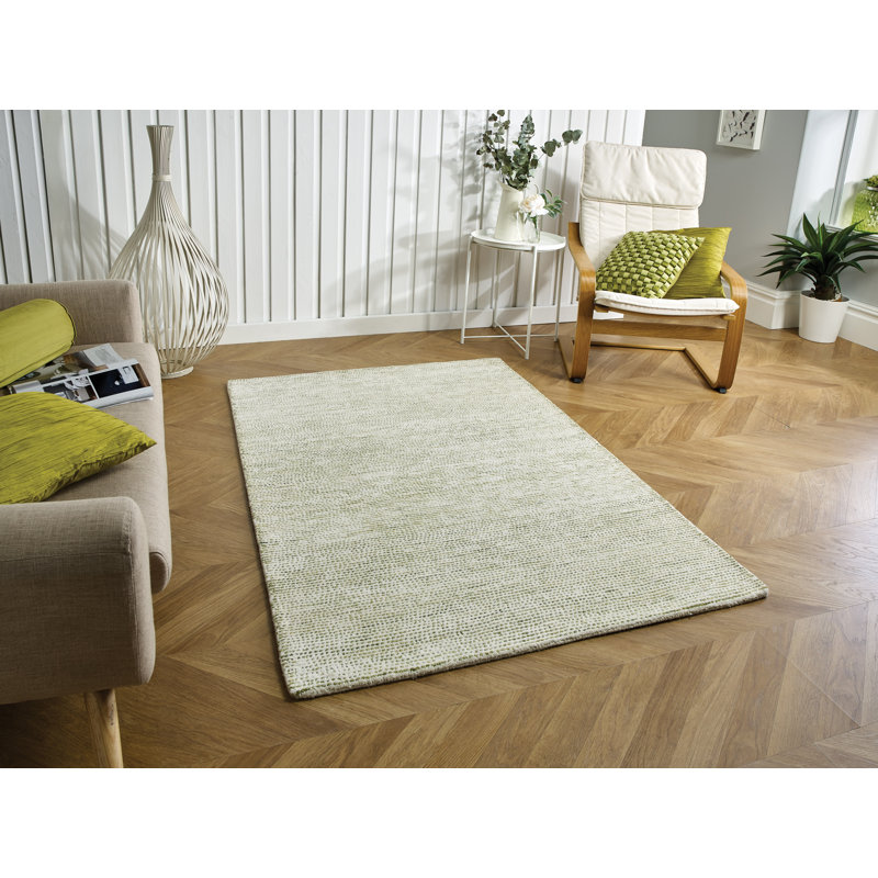 Magdaleno Solid Colour Wool Hand Woven Area Rug, Rectangle 120 x 170cm