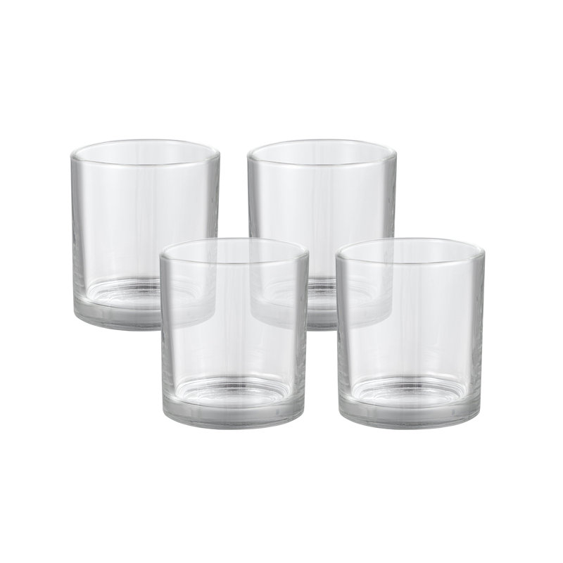 Ensemble de porte-votives en verre 4 pièces, H 3,5 po x l 3,25 po x P 3,25 po