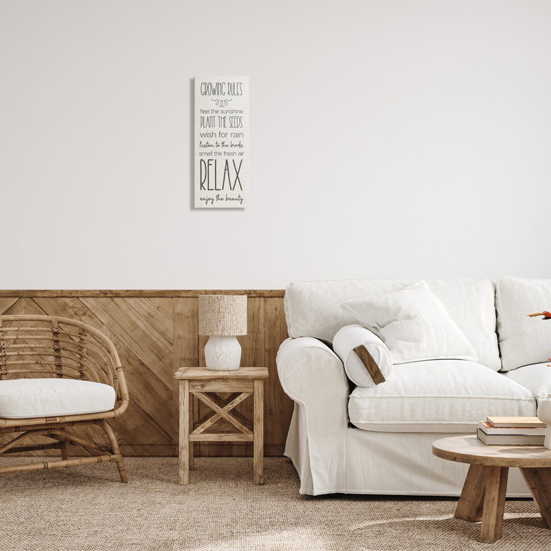 Serene Gardening Rules, toile par Lil 'Rue, H 24 po x l 10 po