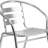 Johannette Round Aluminum Indoor-Outdoor Restaurant Dining Table Set with 4 Slat Back Chairs-93389843-93389844