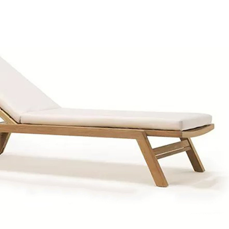 Chaise longue d'extérieur inclinable en teck