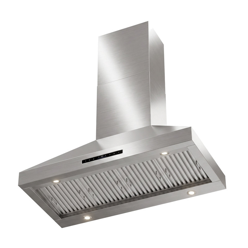 Hotte murale de 48 pouces, hotte à 4 vitesses 1200 CFM (à conduit), télécommande tactile et lumières à DEL à intensité variable