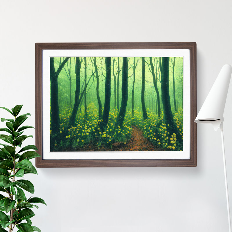 Amazing Spring Forest - Framed Print, 34cm H x 46cm W x 2cm D, Walnut Framed