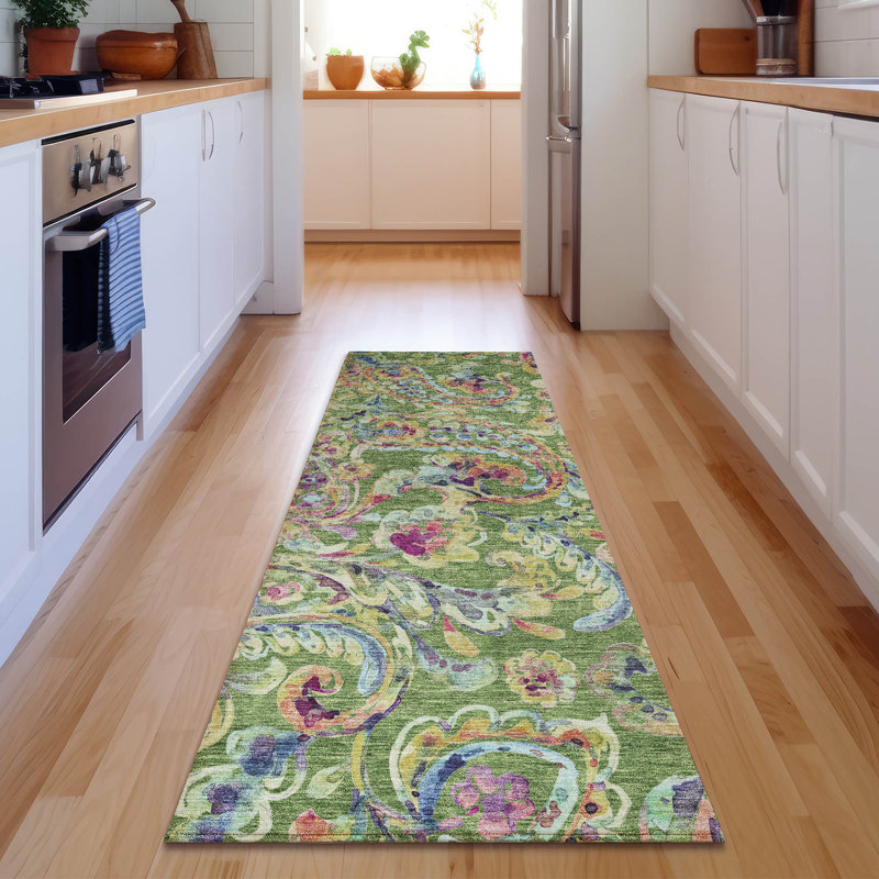 Premium Machine Washable Prisco Fern Rug, Runner 2'3" x 7'6"