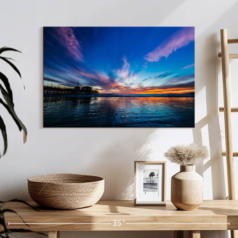 Gillard Santa Monica Beach Nightfall, 16" H x 24" W