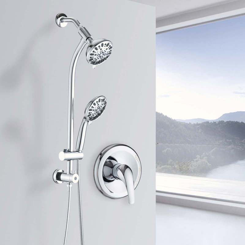 Système de douche complet avec valve brute, Chrome