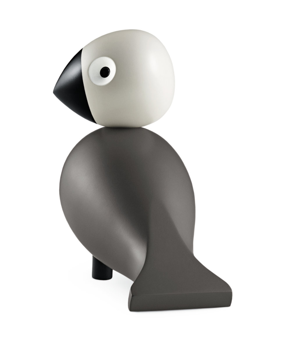 Kay Bojesen Songbird, 6.1" H x 6.3" W x 3.1" D, Gray/Light Gray, 1