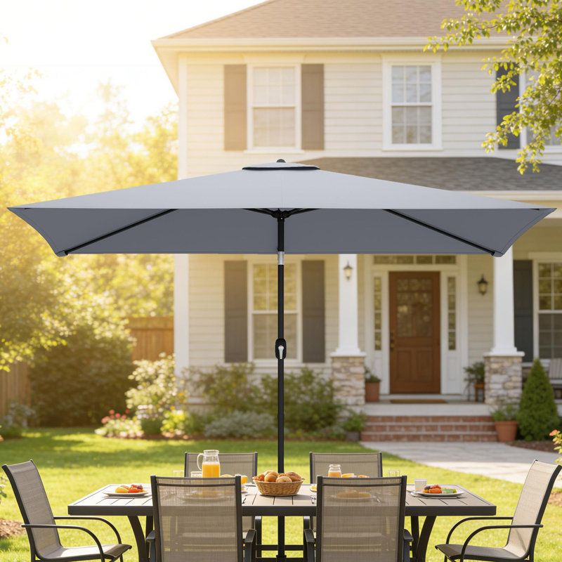 292cm Market Parasol, Light Grey