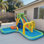 Parc aquatique gonflable avec soufflerie pour enfants de 13,9 pi x 11,1 pi Adam 3-10 | Moustiquaire 5-en-1 pour le rebond, la piscine et la sécurité dans la cour arrière | Intérieur intérieur