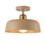 Plafonnier semi-encastré brun clair et métal doré 1 lumière Farmhouse 12,6 po-1810074906