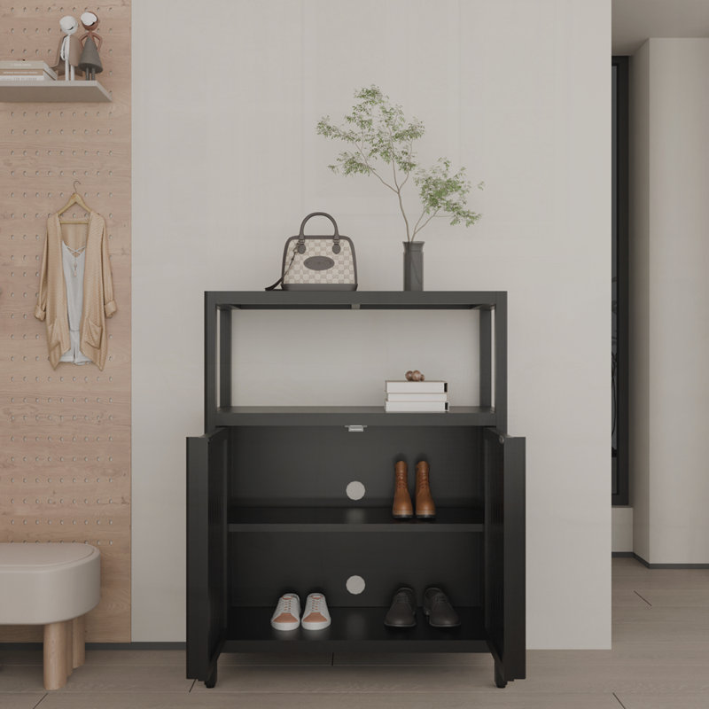 Grande armoire de rangement en bambou pour salle de bain, Noir