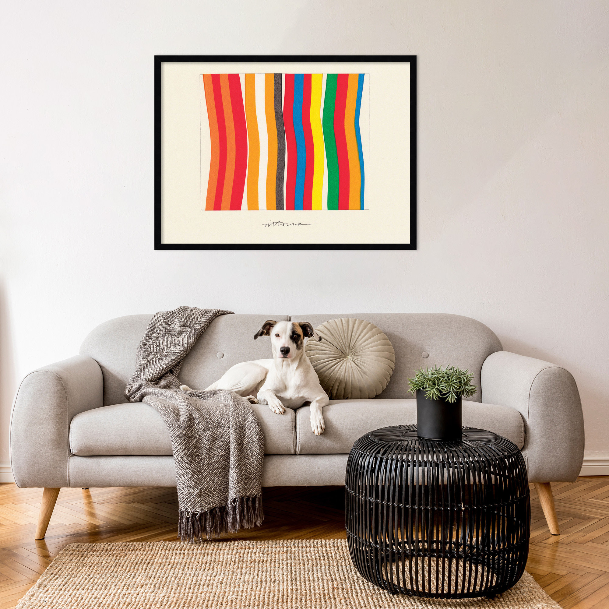 I'm Parallel To Myself by Amber Vittoria, 25" H x 33" W x 1" D, Black